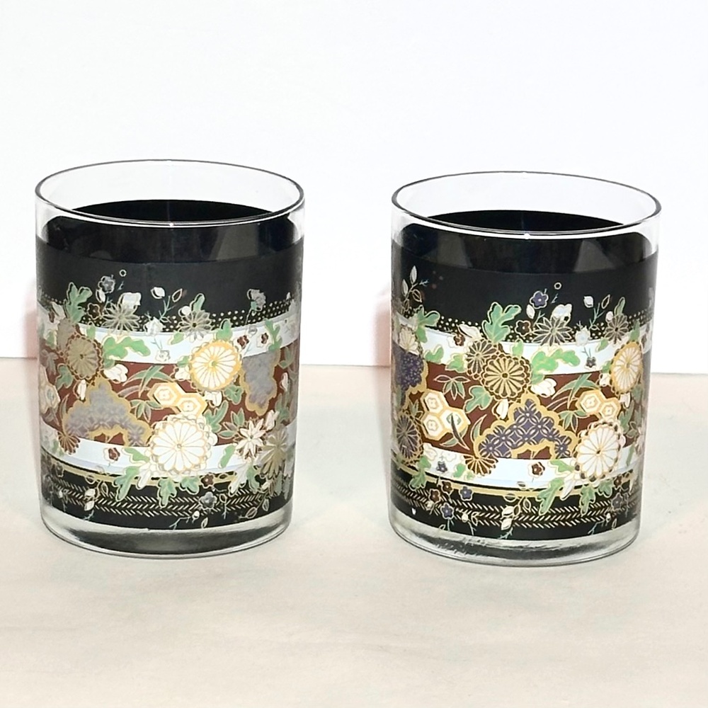 Vintage Oleg Cassini Double Old Fashion 14oz Whiskey Glasses Set of 2 - signed